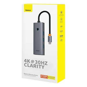 Baseus UltraJoy 5-Port USB-C Hub HDMI 4K@30Hz - Space Grey  for sale in Egypt from Games2Egypt