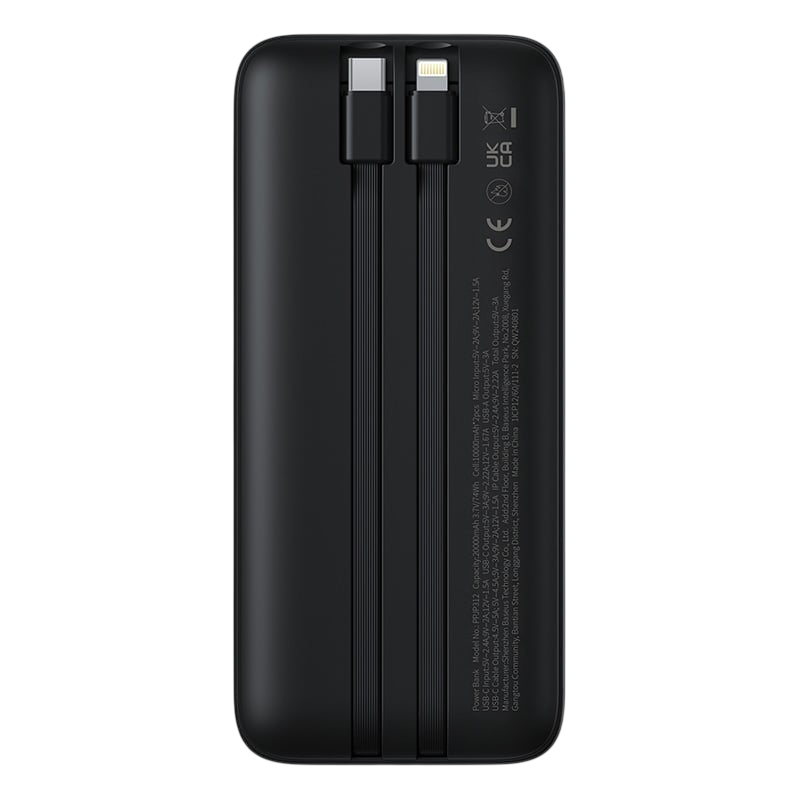 Baseus Lipow Dual-Cable Power Bank 20000mAh - Black – image 2