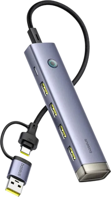 Baseus UltraJoy 4-Port Hub Air USB 3.0x4 + USB-C 5V - Space Grey