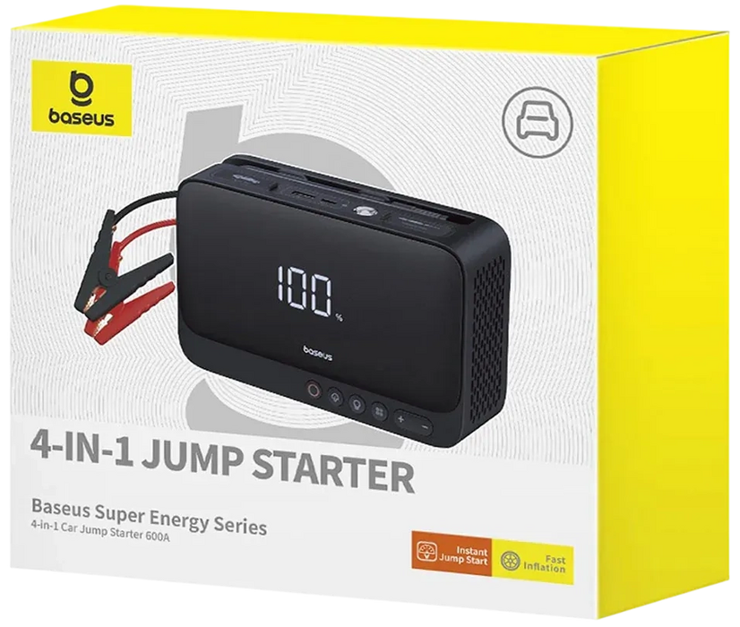 Baseus Super Energy 4-in-1 Car Jump Starter 600A - Black  for sale in Egypt from Games2Egypt