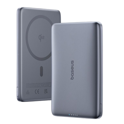 Baseus PicoGo Ultra-Slim Qi2 Magnetic Power Bank 10000mAh - Grey