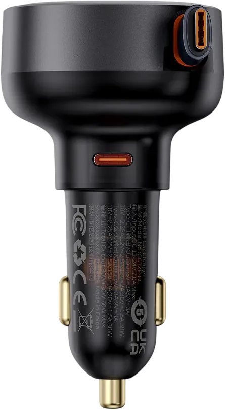 Baseus Enjoyment Pro 60W Car Charger + Retractable USB-C - Black – image 5
