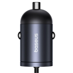 Baseus Tiny Star Mini 30W Car Charger USB-C + USB-C Cable - Black  for sale in Egypt from Games2Egypt