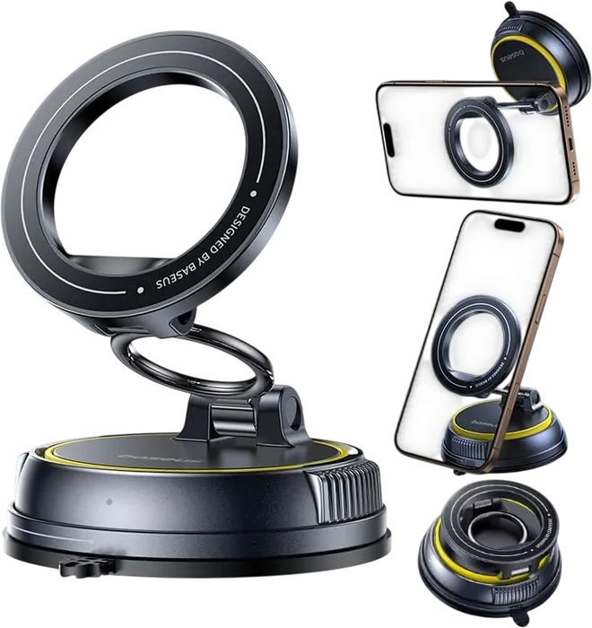 Baseus VC2 Flex Magnetic Phone Car Holder (Suction Cup) - Black  for sale in Egypt from Games2Egypt