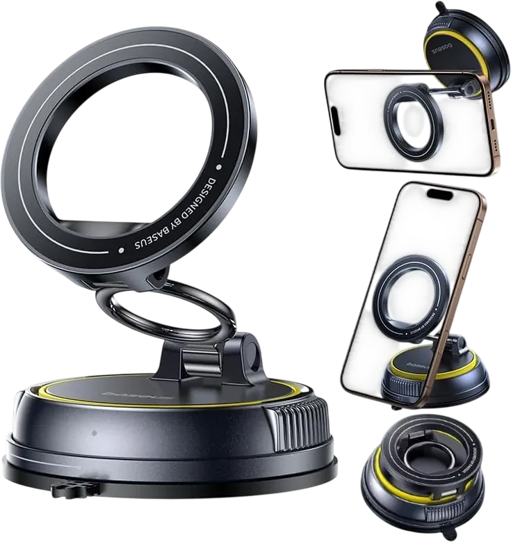 Baseus VC2 Flex Magnetic Phone Car Holder (Suction Cup) - Black – image 2
