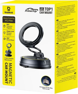 Baseus VC2 Flex Magnetic Phone Car Holder (Suction Cup) - Black  for sale in Egypt from Games2Egypt