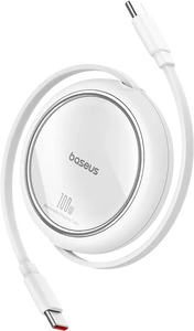 Baseus Free2Pull Mini Retractable USB-C to USB-C 100W - 2M - White -  for sale in Egypt from Games2Egypt
