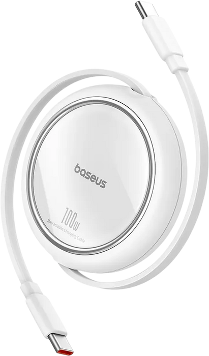 Baseus Free2Pull Mini Retractable USB-C to USB-C 100W - 2M - White  for sale in Egypt from Games2Egypt