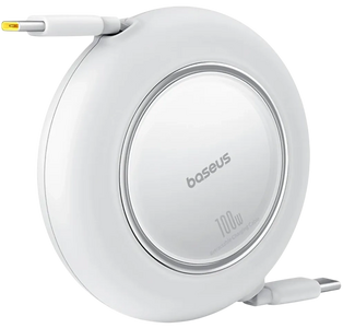 Baseus Free2Pull Mini Retractable USB-C to USB-C 100W - 2M - White  for sale in Egypt from Games2Egypt