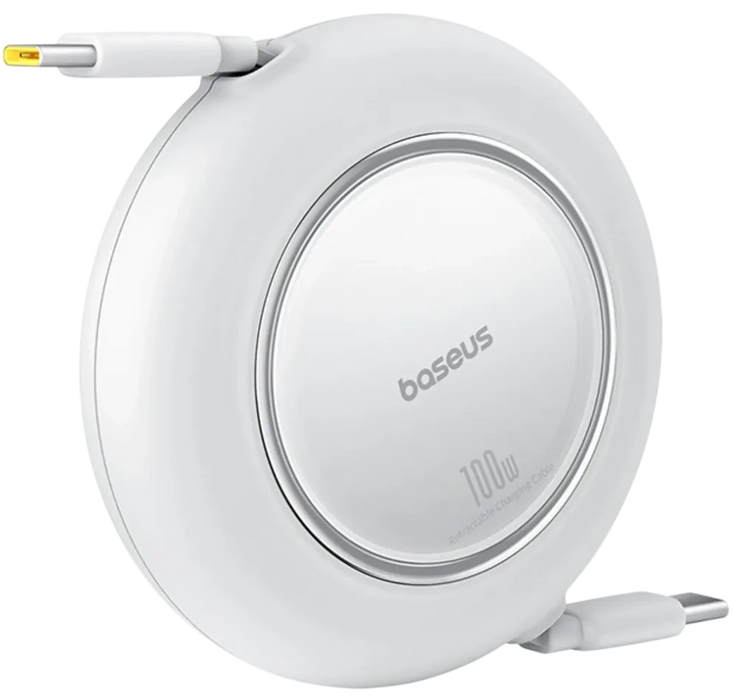 Baseus Free2Pull Mini Retractable USB-C to USB-C 100W - 2M - White  for sale in Egypt from Games2Egypt
