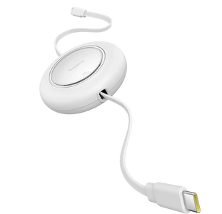 Baseus Free2Pull Mini Retractable USB-C to USB-C 100W - 2M - White  for sale in Egypt from Games2Egypt