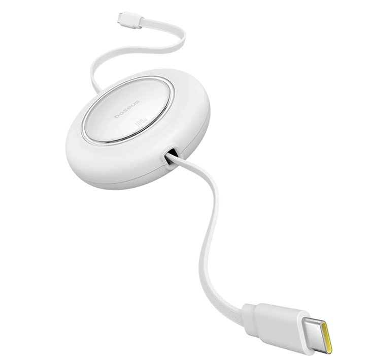 Baseus Free2Pull Mini Retractable USB-C to USB-C 100W - 2M - White  for sale in Egypt from Games2Egypt