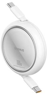 Baseus Free2Pull Mini Retractable USB-C to USB-C 100W - 2M - White  for sale in Egypt from Games2Egypt