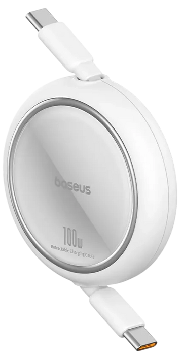 Baseus Free2Pull Mini Retractable USB-C to USB-C 100W - 2M - White  for sale in Egypt from Games2Egypt