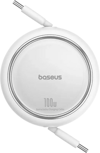 Baseus Free2Pull Mini Retractable USB-C to USB-C 100W - 2M - White  for sale in Egypt from Games2Egypt