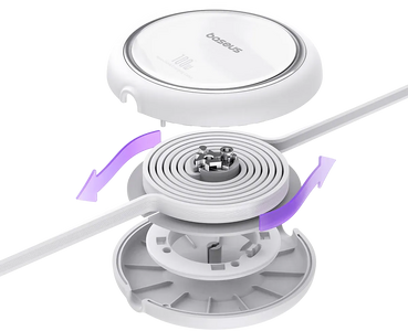 Baseus Free2Pull Mini Retractable USB-C to USB-C 100W - 2M - White  for sale in Egypt from Games2Egypt