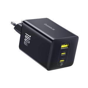 باسيوس إنر فيل FE11 شاحن سريع 2× USB-C + USB-A‏ 100 واط EU - أسود