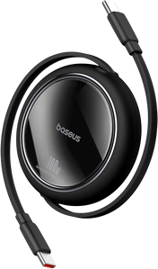 Baseus Free2Pull Mini Retractable USB-C to USB-C 100W - 2M - Black -  for sale in Egypt from Games2Egypt