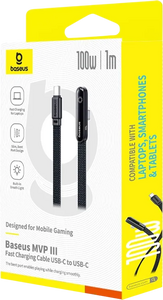 Baseus MVP 3 USB-C to USB-C Cable 100W - 2M - Cosmic Black  for sale in Egypt from Games2Egypt