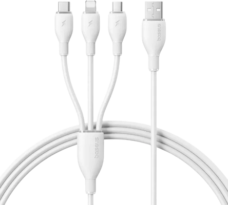 Baseus Ultra-Fast USB-A Cable 3-in-1 3.5A - 1.3M - Moon White
