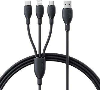 باسيوس ألترا فاست كابل USB-A‏ 3 في 1‏ 3.5A‏ 0.8م - اسود -  للبيع في مصر من خلال Games2Egypt