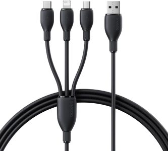 Baseus Ultra-Fast USB-A Cable  3-in-1 3.5A - 0.8M - Cosmic Black  for sale in Egypt from Games2Egypt