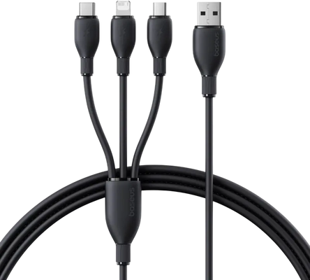 Baseus Ultra-Fast USB-A Cable 3-in-1 3.5A - 0.8M - Cosmic Black