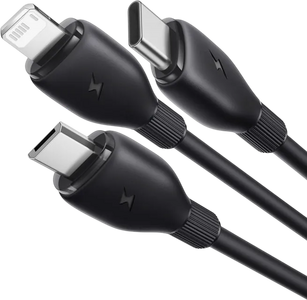 Baseus Ultra-Fast USB-A Cable  3-in-1 3.5A - 0.8M - Cosmic Black  for sale in Egypt from Games2Egypt
