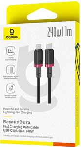 Baseus Dura USB-C to USB-C Cable 240W - 1M - Red/Black  for sale in Egypt from Games2Egypt