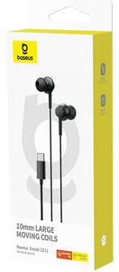 Baseus Encok CZ11 USB-C Wired Earphones - Black  for sale in Egypt from Games2Egypt