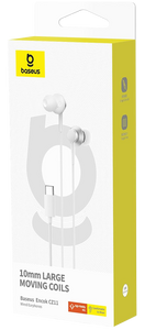 Baseus Encok CZ11 USB-C Wired Earphones - White  for sale in Egypt from Games2Egypt