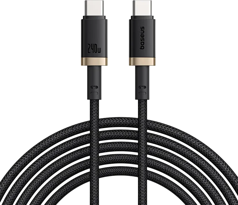Baseus Dura USB-C to USB-C Cable 240W - 1M - Gold/Black  for sale in Egypt from Games2Egypt