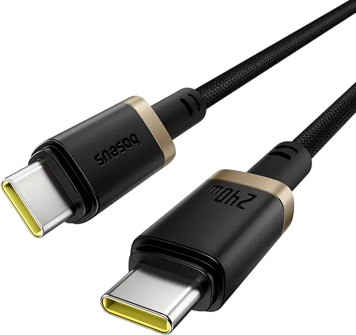 Baseus Dura USB-C to USB-C Cable 240W - 1M - Gold/Black  for sale in Egypt from Games2Egypt