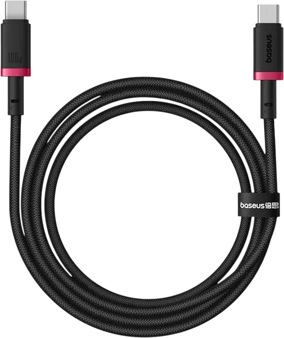 Baseus Dura USB-C to USB-C Cable 100W - 1M - Red/Black  for sale in Egypt from Games2Egypt