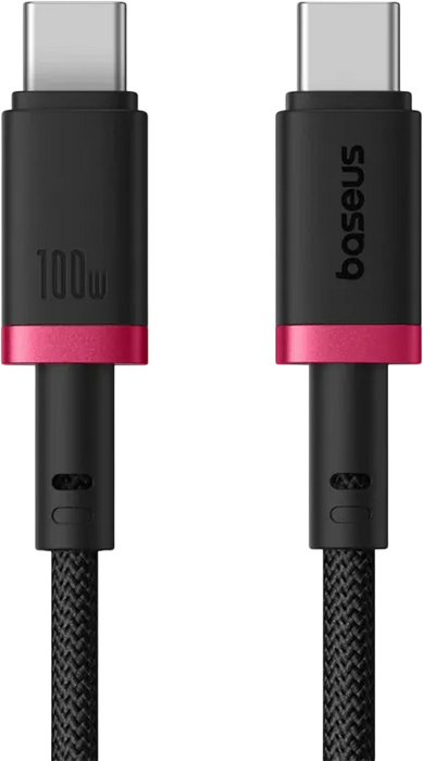 Baseus Dura USB-C to USB-C Cable 100W - 1M - Red/Black  for sale in Egypt from Games2Egypt