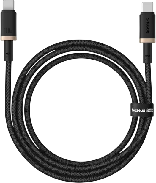 Baseus Dura USB-C to USB-C Cable 100W - 1M - Gold/Black  for sale in Egypt from Games2Egypt