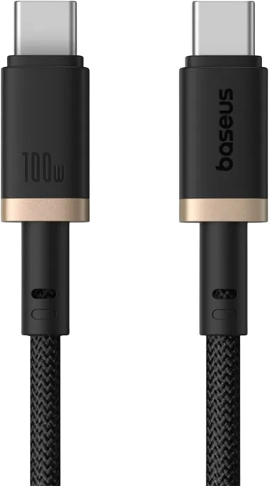 Baseus Dura USB-C to USB-C Cable 100W - 1M - Gold/Black  for sale in Egypt from Games2Egypt