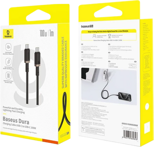 Baseus Dura USB-C to USB-C Cable 100W - 1M - Gold/Black  for sale in Egypt from Games2Egypt