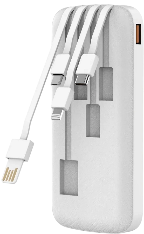 Vidvie PB758 Wired Power Bank 10000mAh 4-Port - White – image 2