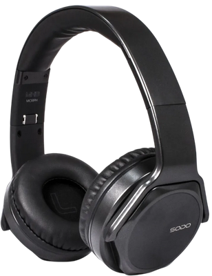 Sodo MH3 2-in-1 Bluetooth Headphones + Twist-Out Speaker - Black