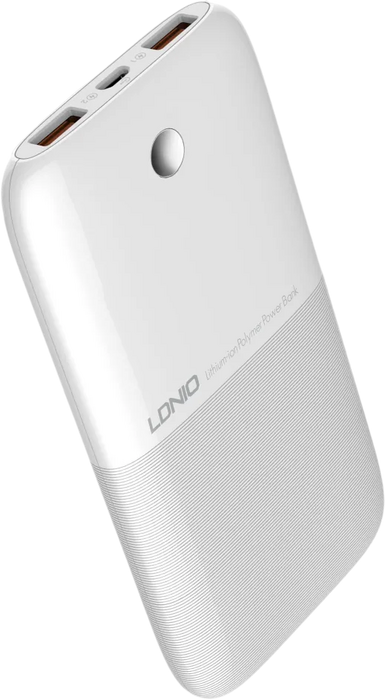 LDNIO PR1009 Ultra-thin Power Bank 10000mAh Dual USB - White  for sale in Egypt from Games2Egypt