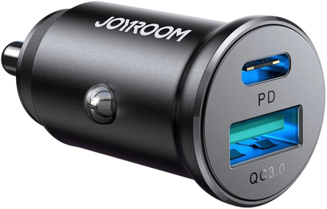 JOYROOM JR-CCN05 A+C mini Metal Car Charger 30W - Black  -  for sale in Egypt from Games2Egypt