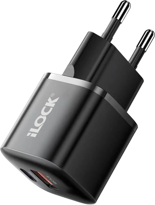 شاحن حائط آي لوك 30 واط منفذين USB-A + USB-C – أسود  للبيع في مصر من خلال Games2Egypt