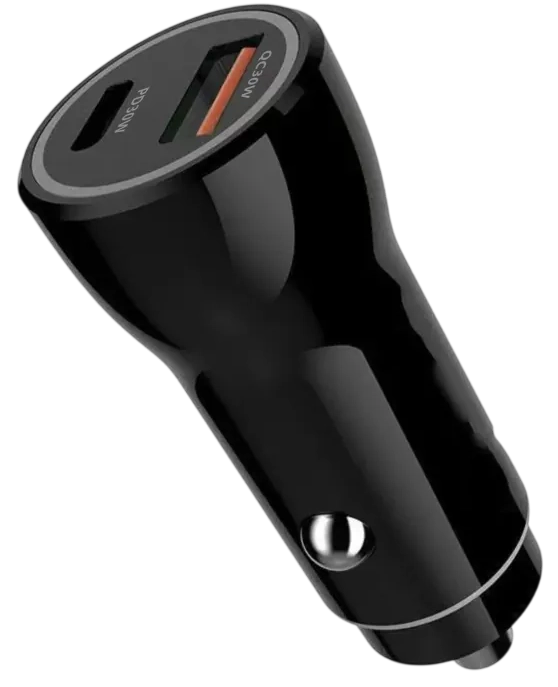 iLOCK 60W Dual-Port Car Charger (USB-C PD + USB-A QC) LED – image 2