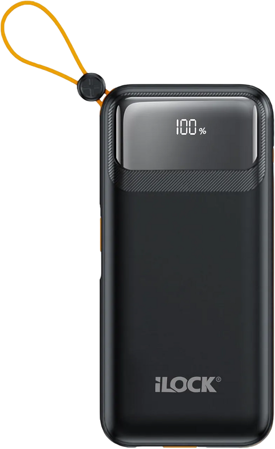 آي لوك باور بانك 10000mAh شحن سريع 4 منافذ مع شاشة LED - أسود – صورة 2