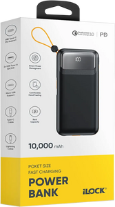 iLOCK Power Bank 10000mAh 4-Port Fast Charge LED Display - Black  for sale in Egypt from Games2Egypt