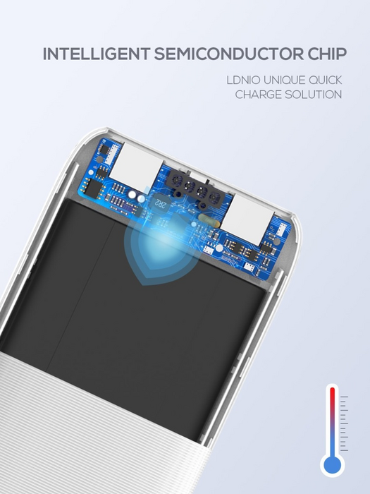 LDNIO PR1009 Ultra-thin Power Bank 10000mAh Dual USB - White  for sale in Egypt from Games2Egypt