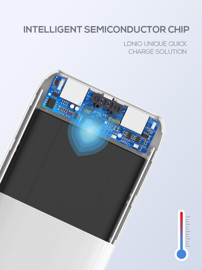 LDNIO PR1009 Ultra-thin Power Bank 10000mAh Dual USB - White – image 8