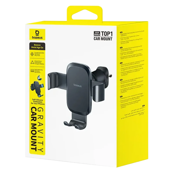 Baseus Metal Age Go Gravity Phone Car Holder Air Outlet - Black  for sale in Egypt from Games2Egypt