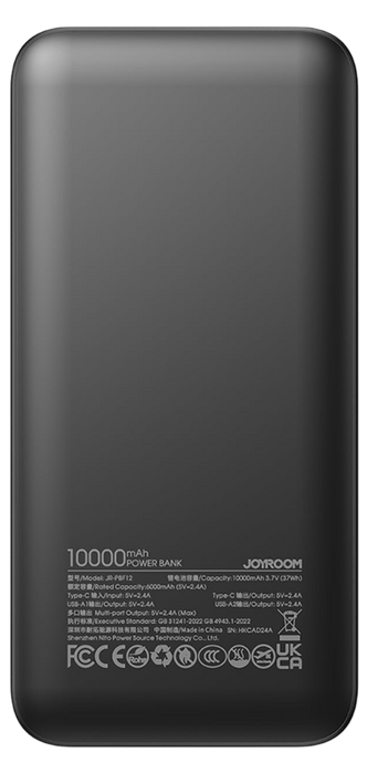 JOYROOM JR-PBF12 10000mAh LED Power Bank 22.5W - Black  for sale in Egypt from Games2Egypt